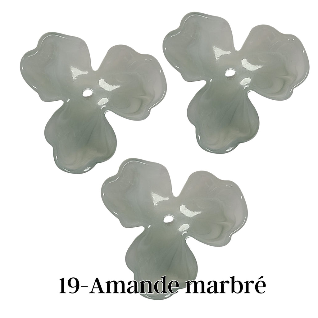 19- Fleur orchidée Amande marbré - 40MM