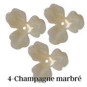 4- Fleur orchidée Champagne marbré - 40MM