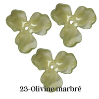 23- Fleur orchidée Olivine marbré - 20MM/40MM