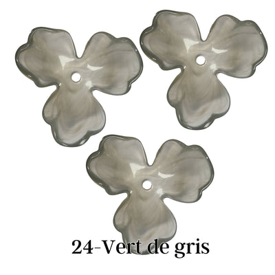 24- Fleur orchidée Vert de gris - 40MM
