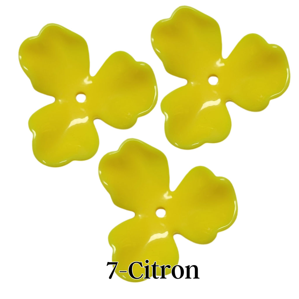 7- Fleur orchidée Citron - 40MM