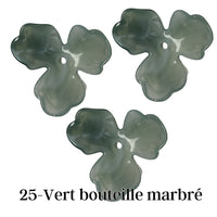 25- Fleur orchidée Vert bouteille marbré - 20MM/40MM