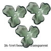 26- Fleur orchidée Vert bouteille transparent - 40MM