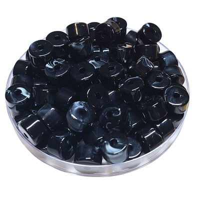 17- Cylindres 1/4 de tube - Noir marbré 12MM