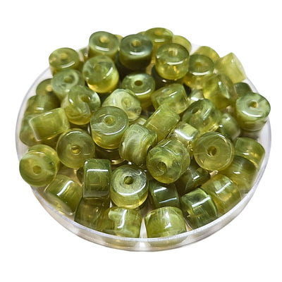 9- Cylindres 1/4 de tube - Olive marbré 12MM