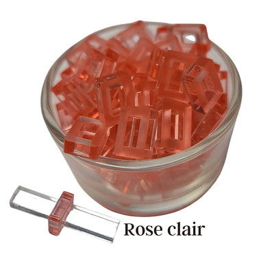 5- Perle rectangulaire pour tubes creux, Rose clair