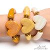 CŒURS CANNELÉS Bracelet Corail
