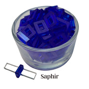10- Perle rectangulaire pour tubes creux, Saphir