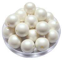 125 - Boules acryliques Satin blanc 20MM