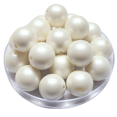 125 - Boules acryliques Satin blanc 20MM