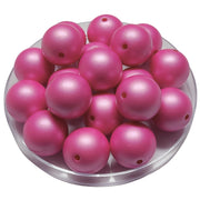 128 - Boules acryliques Satin fuchsia 20MM