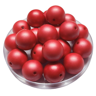 129 - Boules acryliques Satin cerise 20MM