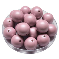 130 - Boules acryliques Satin vieux rose 20MM