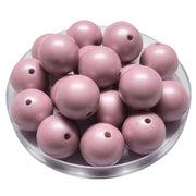 130 - Boules acryliques Satin vieux rose 20MM