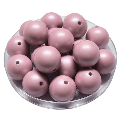 130 - Boules acryliques Satin vieux rose 20MM