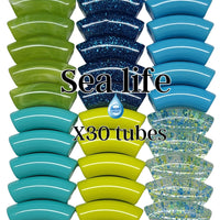 Camaieu 78- Lot mixte tubes incurvés Sea life 12MM
