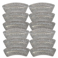 3- Tubes incurvés à paillettes, Argent 12MM
