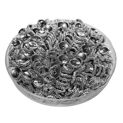 8MM- Rondelles crantées, argent réf PLA-8