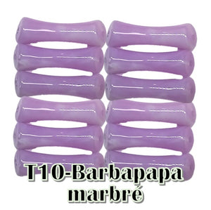10-Tube octogonal bambou barbapapa marbré 8MM
