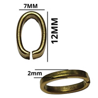 7MM x 12MM- Anneaux épais ovales ouverts inoxydables dorés, Réf AI-18