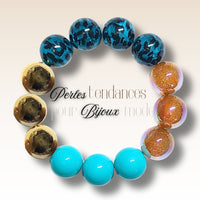235 - Boules acryliques Glitter AB Ambre 16MM