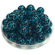 232 - Boules acryliques Léopard Teal 16MM