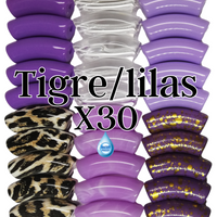 Camaieu 39- Lot mixte tubes incurvés Tigre/lilas 12MM
