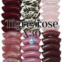 Camaieu 38- Lot mixte tubes incurvés Tigre/rose 12MM