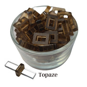 13- Perle rectangulaire pour tubes creux, Topaze