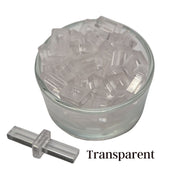 1- Perle rectangulaire pour tubes creux,  Cristal transparent