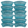 53- Tubes incurvés à paillettes, Turquoise 12MM