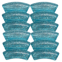 53- Tubes incurvés à paillettes, Turquoise 12MM