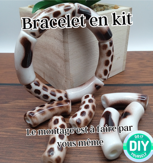 PACK kit bracelet, Ton leopard, bijoux en kit, kit bracelet tubes courbes
