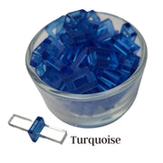 9- Perle rectangulaire pour tubes creux, Turquoise