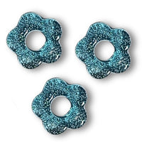 104- Fleur BABY glitter turquoise - 20mm