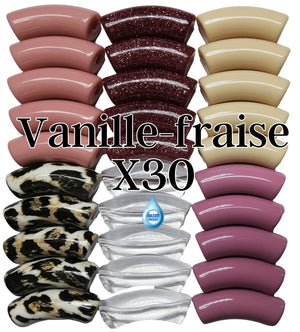 Camaieu 59- Lot mixte tubes incurvés Vanille-fraise 12MM