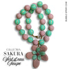 SAKURA Collier Vert d'eau & Taupe