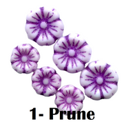1- Fleur en verre de Bohème 7MM/9MM -Prune