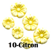 10- Fleur en verre de Bohème 7MM/9MM -Citron