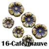 16- Fleur en verre de Bohème 7MM/9MM - Café/mauve