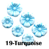 19- Fleur en verre de Bohème 7MM/9MM - Turquoise