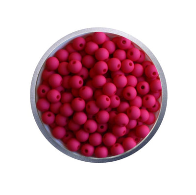 20- Rose bonbon MAT/ Perles rondes