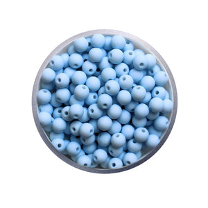 40- Bleu ciel MAT/ Perles rondes