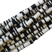 54-Multicolore noir et blanc Heishi 4mm