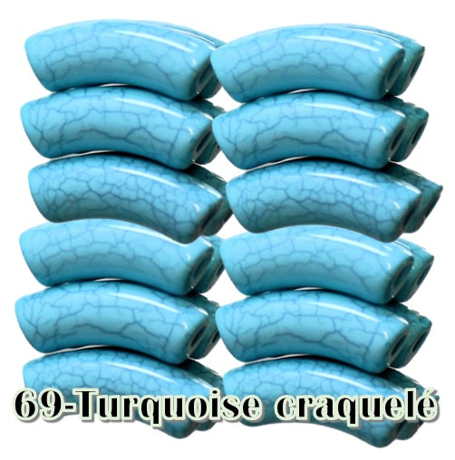 69-Turquoise craquelé 12MM