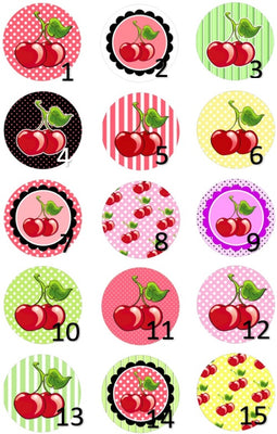 Cabochon en verre cerises