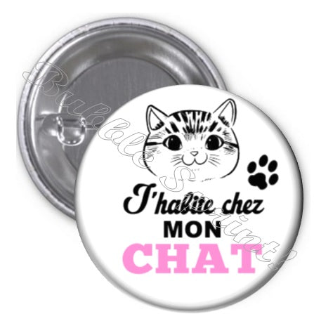 Badge J'habite chez mon chat