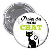 Badge J'habite chez mon chat