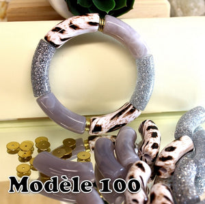 PACKS bracelets, Glitter argent et rondelles en plaqué or 18k