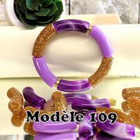 PACKS bracelets, Glitter doré et rondelles en plaqué or 18k